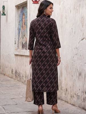 Women Ethnic Motifs Printed Regular Pure Cotton Kurta with Trousers 6