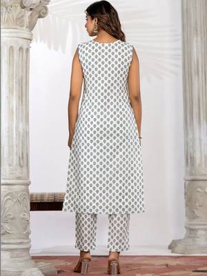Women Ethnic Motifs Printed Regular Pure Cotton Kurta with Trousers & With Dupatta 6