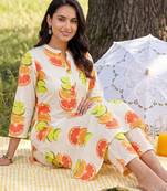 Women Printed Regular Pure Cotton Kurta with Trousers