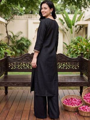 Women Ethnic Motifs Embroidered Regular Kurta with Palazzos & With Dupatta 4