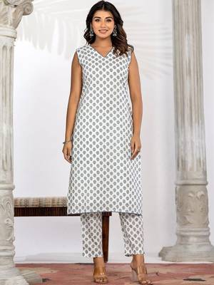 Women Ethnic Motifs Printed Regular Pure Cotton Kurta with Trousers & With Dupatta 3