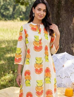 Women Printed Regular Pure Cotton Kurta with Trousers 2