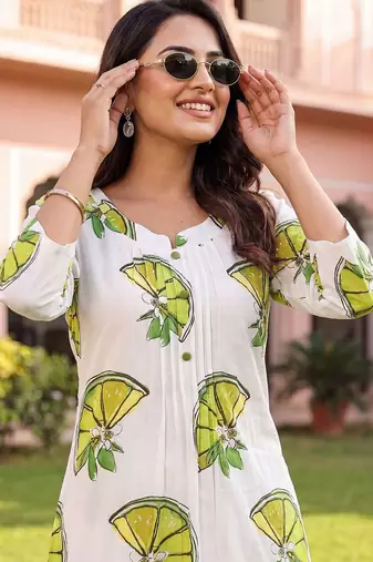 Women Printed Regular Pure Cotton Kurta with Trousers