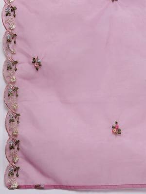 Women Floral Embroidered Regular Thread Work Kurta with Trousers & With Dupatta 3