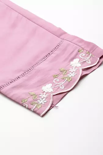 Women Floral Embroidered Regular Thread Work Kurta with Trousers & With Dupatta