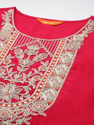 Women Ethnic Motifs Embroidered Regular Thread Work Kurta with Trousers & With Dupatta 2