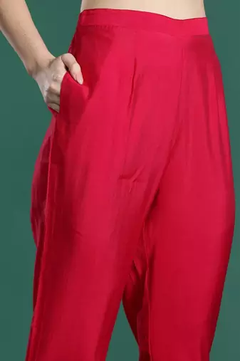 Women Ethnic Motifs Embroidered Regular Thread Work Kurta with Trousers