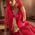 Women Ethnic Motifs Printed Thread Work Silk Chiffon Kurta with Trouser & Dupatta
