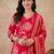 Women Floral Printed Regular Chanderi Silk Kurta with Trousers & With Dupatta