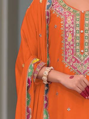 Women Ethnic Motifs Embroidered Regular Sequinned Kurta with Sharara & With Dupatta 5