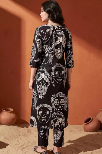 Women Printed Regular Pure Cotton Kurta with Trousers