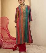 Women Ethnic Motifs Regular Kurta with Salwar & With Dupatta