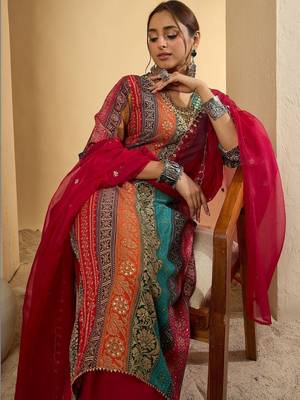Women Ethnic Motifs Regular Kurta with Salwar & With Dupatta 2