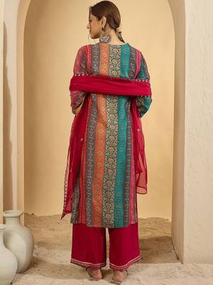 Women Ethnic Motifs Regular Kurta with Salwar & With Dupatta 7