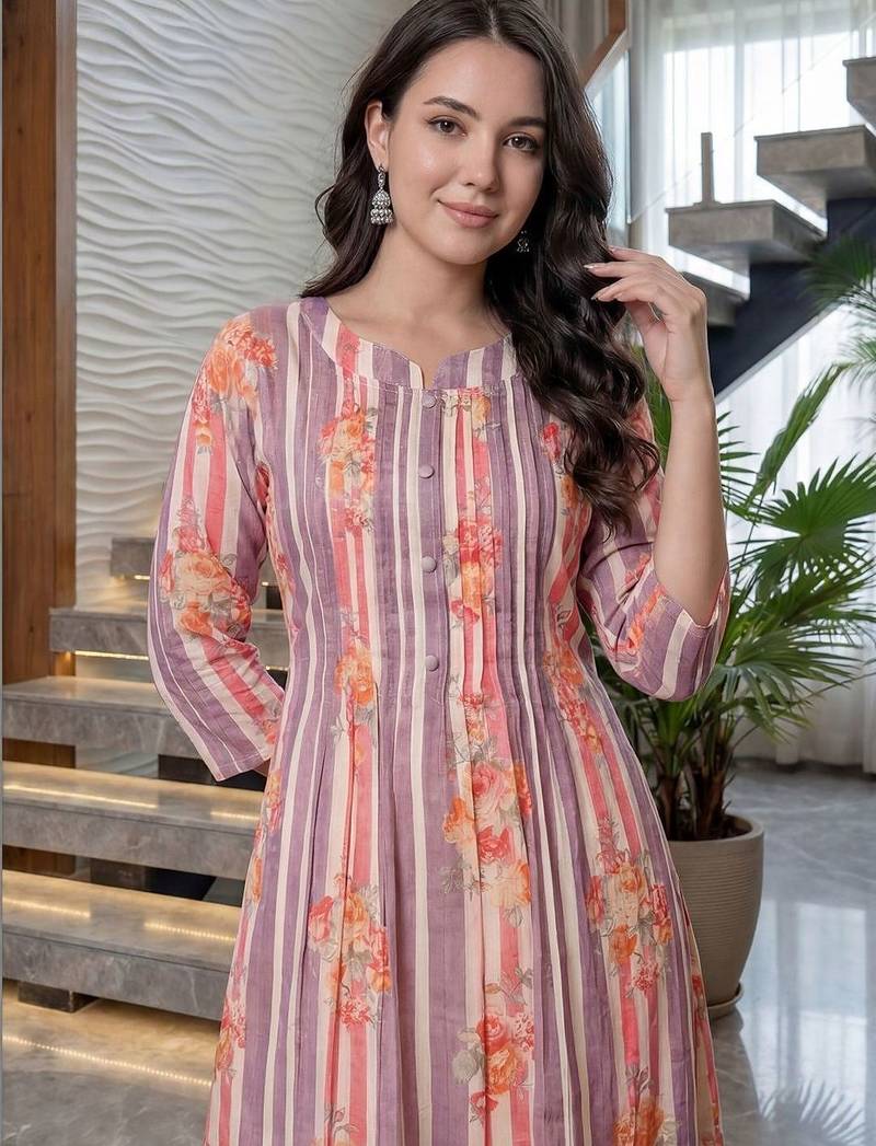 Women Floral Printed Regular Pure Cotton Kurta with Trousers