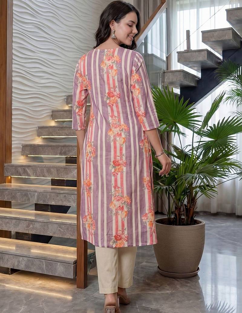 Women Floral Printed Regular Pure Cotton Kurta with Trousers