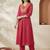 Women Leheriya Printed Regular Thread Work Kurta with Trousers