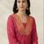 Women Leheriya Printed Regular Thread Work Kurta with Trousers
