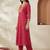 Women Leheriya Printed Regular Thread Work Kurta with Trousers