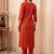 Women Ethnic Motifs Embroidered Regular Thread Work Kurta with Trousers