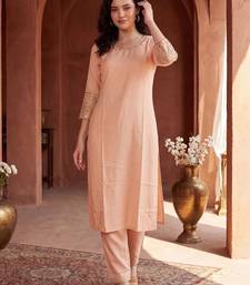 Women Regular Sequinned Kurta with Trousers