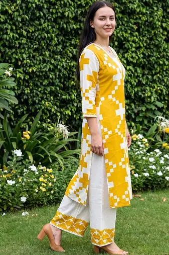 Women Printed Regular Kurta with Palazzos