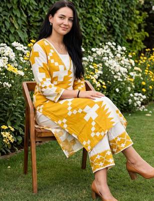 Women Printed Regular Kurta with Palazzos 5