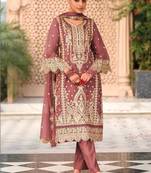 Women Ethnic Motifs Embroidered Regular Thread Work Kurta with Trousers & With Dupatta