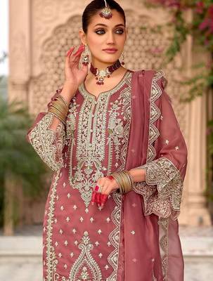 Women Ethnic Motifs Embroidered Regular Thread Work Kurta with Trousers & With Dupatta 2