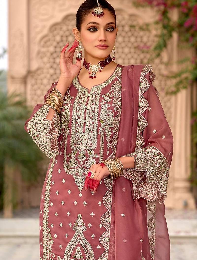 Women Ethnic Motifs Embroidered Regular Thread Work Kurta with Trousers & With Dupatta