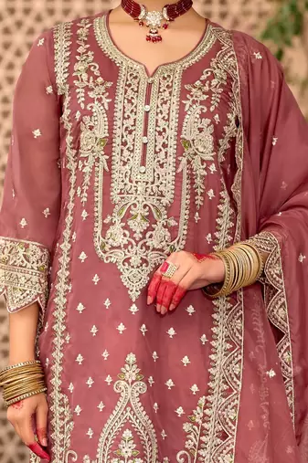 Women Ethnic Motifs Embroidered Regular Thread Work Kurta with Trousers & With Dupatta