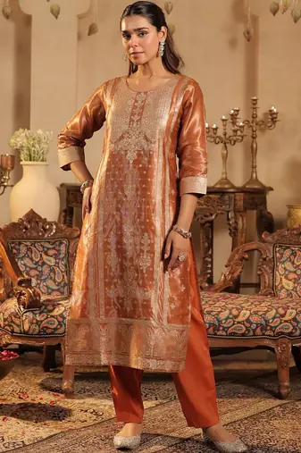 Women Ethnic Motifs Regular Kurta with Trousers & With Dupatta