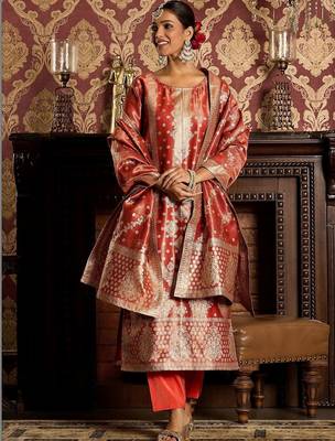 Women Ethnic Motifs Regular Kurta with Trousers & With Dupatta 1