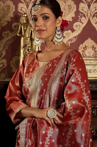 Women Ethnic Motifs Regular Kurta with Trousers & With Dupatta