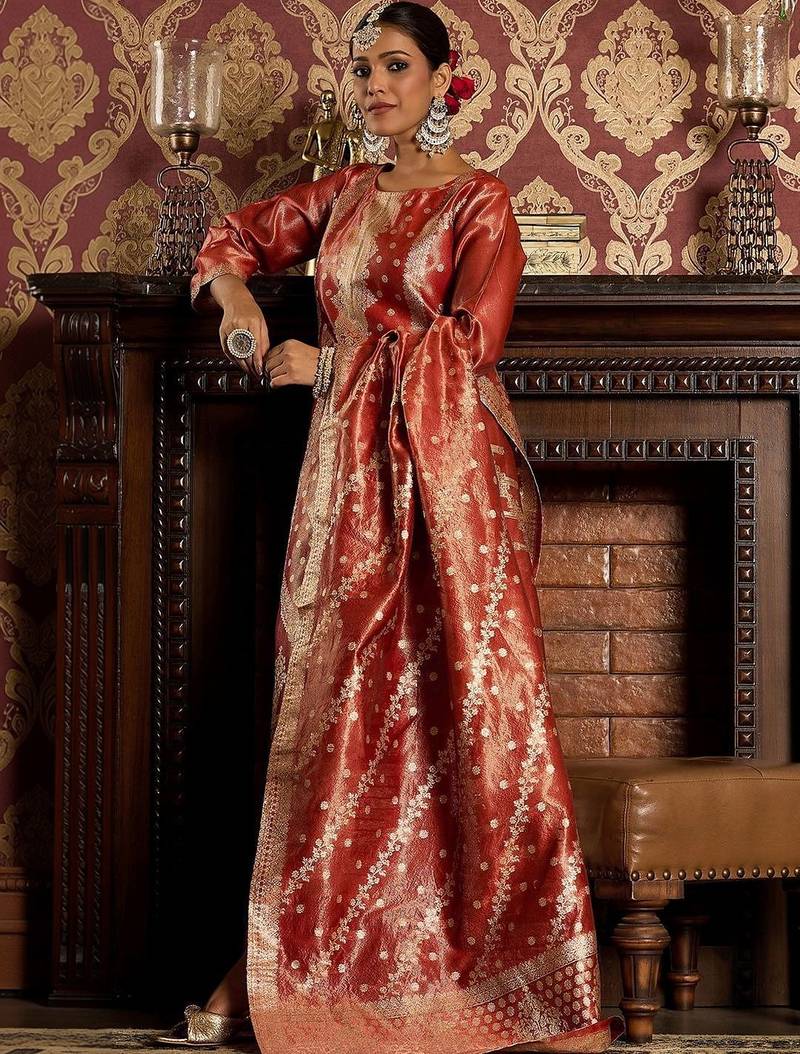Women Ethnic Motifs Regular Kurta with Trousers & With Dupatta