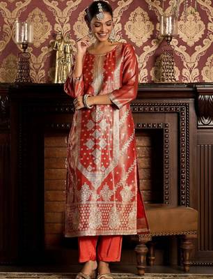 Women Ethnic Motifs Regular Kurta with Trousers & With Dupatta 7