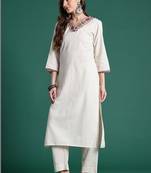 Women Ethnic Motifs Embroidered Regular Thread Work Kurta with Trousers