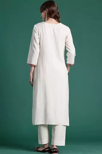 Women Ethnic Motifs Embroidered Regular Thread Work Kurta with Trousers