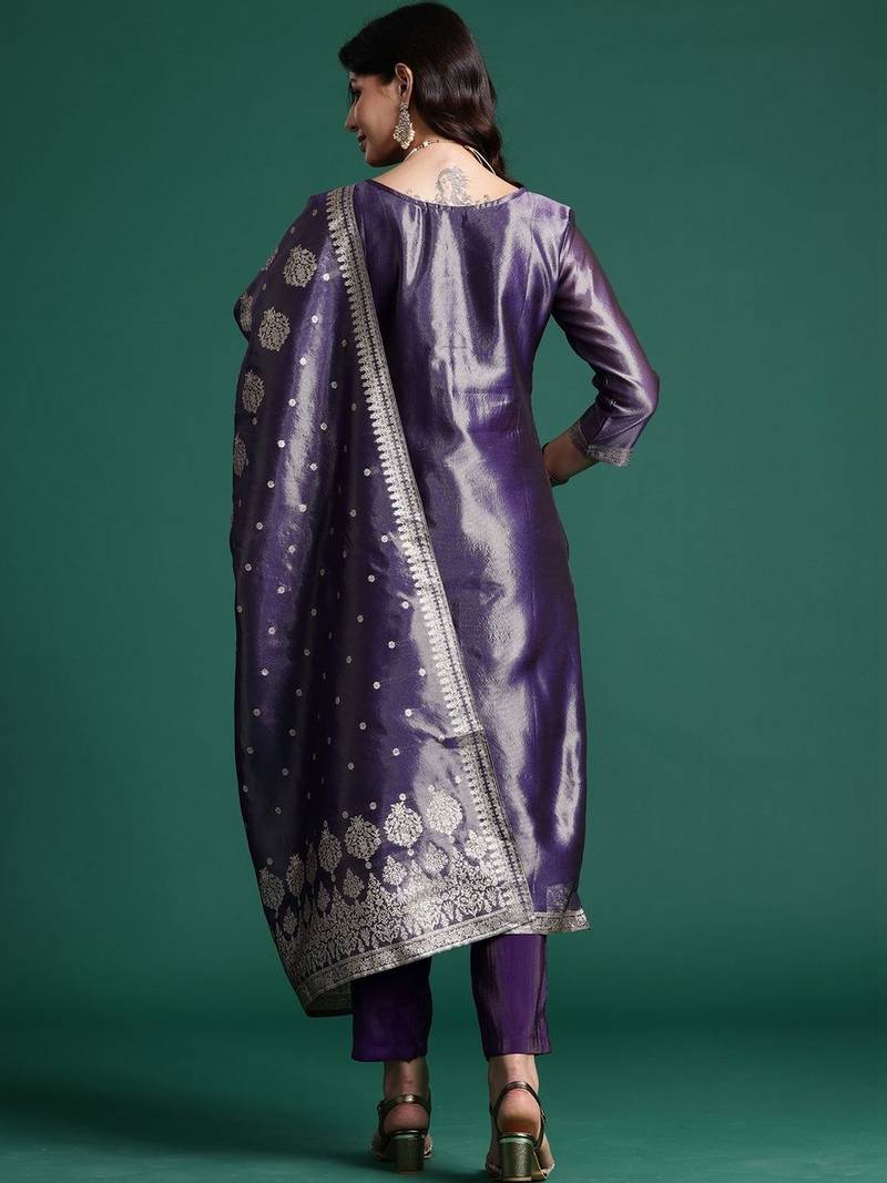 Women Regular Kurta with Trousers & With Dupatta