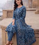 Women Ethnic Motifs Printed Regular Pure Cotton Kurta with Trousers & With Dupatta