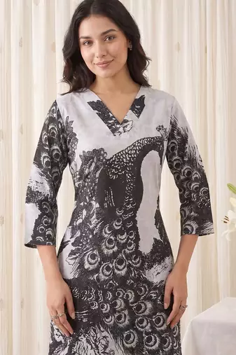 Women Ethnic Motifs Printed Regular Pure Cotton Kurta with Trousers