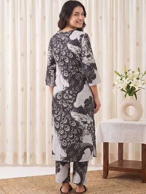 Women Ethnic Motifs Printed Regular Pure Cotton Kurta with Trousers 3
