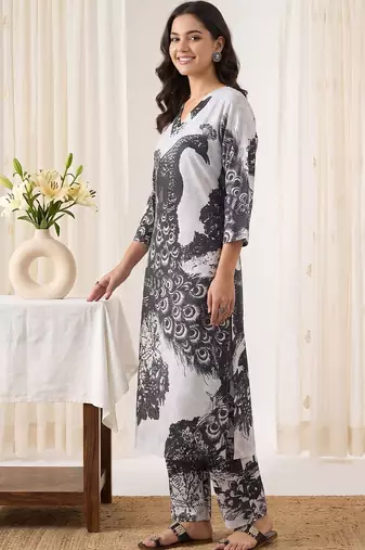 Women Ethnic Motifs Printed Regular Pure Cotton Kurta with Trousers