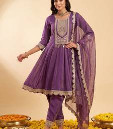 Women Ethnic Motifs Embroidered Empire Gotta Patti Kurta with Trousers & With Dupatta
