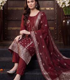 Women Ethnic Motifs Regular Kurta with Trousers & With Dupatta