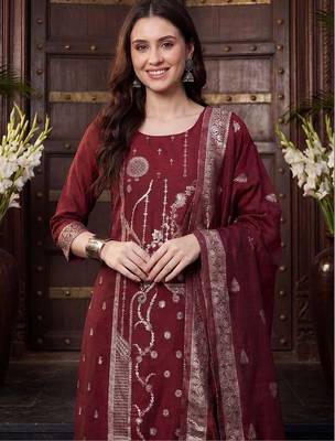 Women Ethnic Motifs Regular Kurta with Trousers & With Dupatta 2