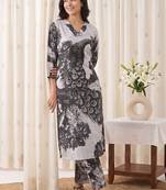 Women Floral Printed Regular Pure Cotton Kurta with Trousers