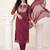 Women Bandhani Dyed Regular Thread Work Kurta with Trousers & With Dupatta