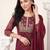 Women Bandhani Dyed Regular Thread Work Kurta with Trousers & With Dupatta