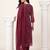 Women Bandhani Dyed Regular Thread Work Kurta with Trousers & With Dupatta